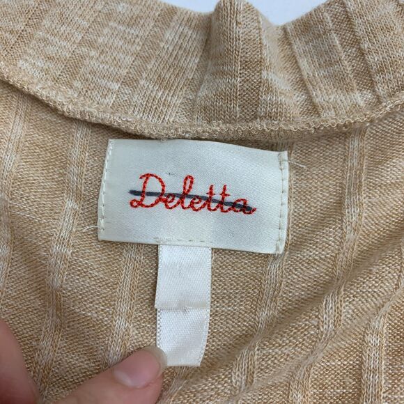 Deletta Sweater Dress Womens S Small Ribbed Deep V Neck High Low Split Hem - Picture 9 of 14